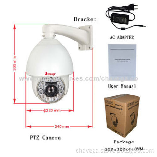 Outdoor Sony CCD 120m IR 480TVL Medium Speed PTZ Camera with 27x Zoom and 4 Swings